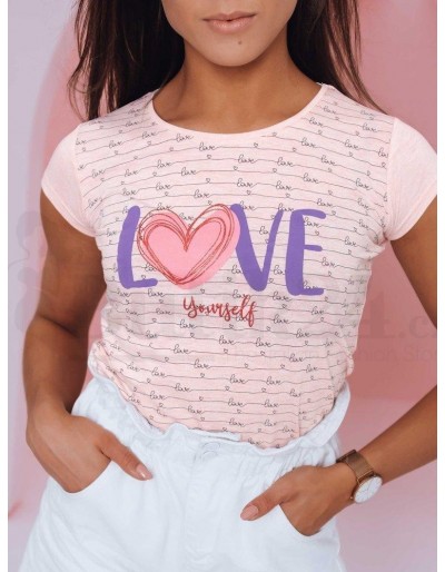 Dámské tričko LOVE YOURSELF růžové Dstreet RY1839