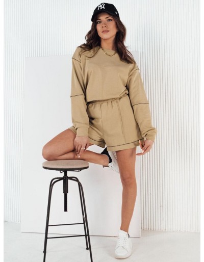 Komplet damski dresowy PULGAR beżowy Dstreet AY1012