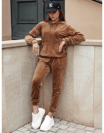 Komplet damski welurowy RELAX FIT brązowy Dstreet AY1065