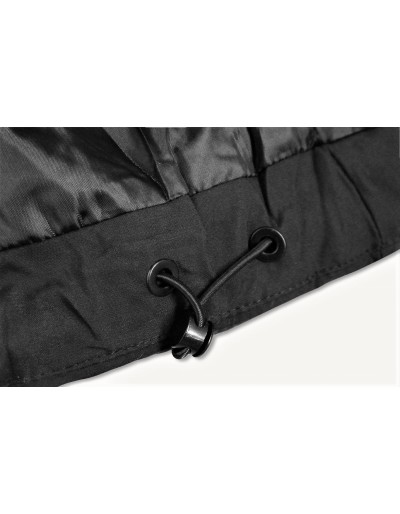 Dámská černá zimní bunda s kapucí krátká Blansko