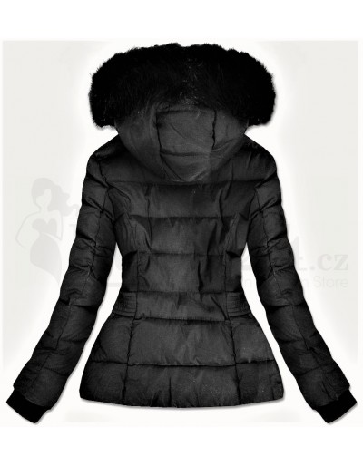 Dámská černá zimní bunda s kapucí krátká Blansko
